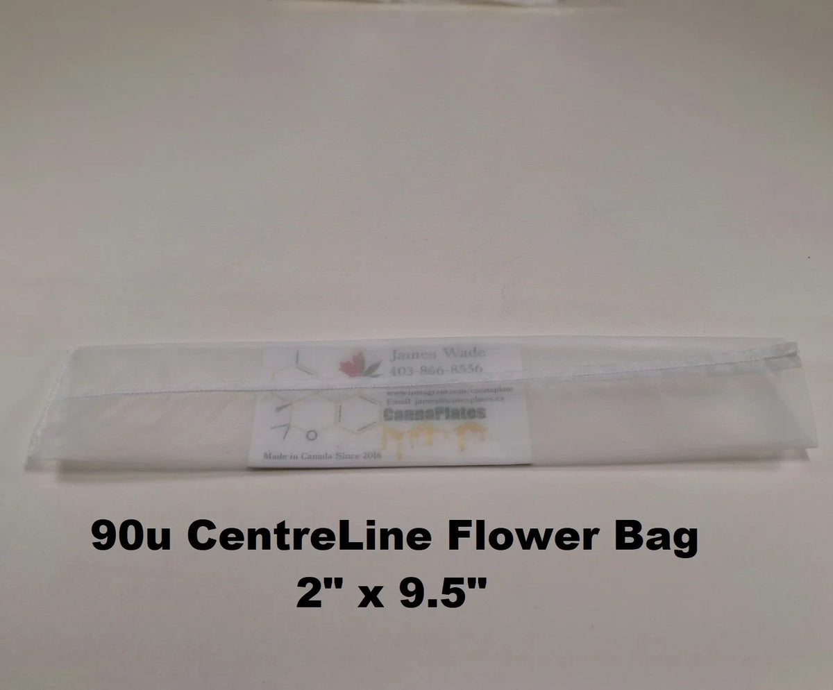 90u CentreLine Flower Bag measuring 2 inches by 9.5 inches.
