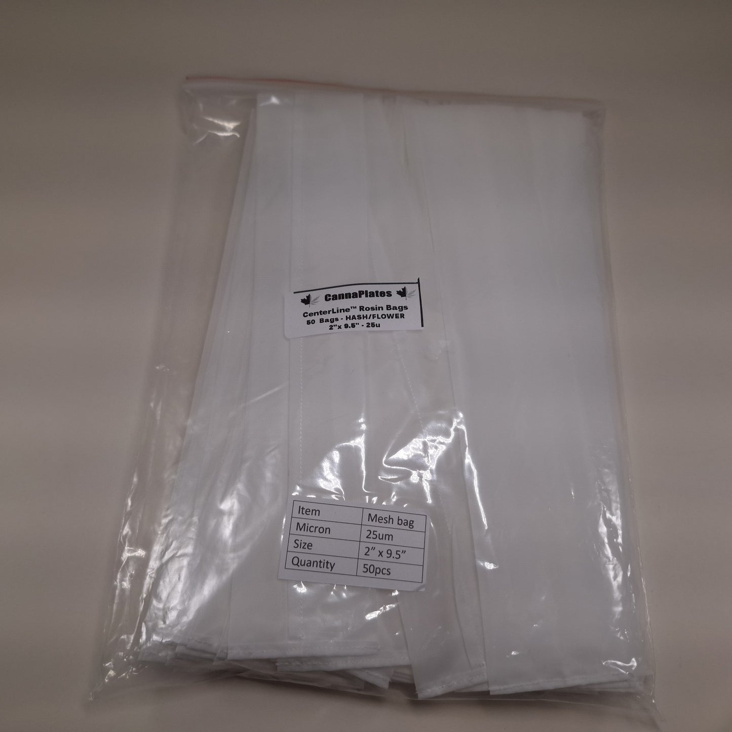 CannaPlates CenterLine Seam™ 2" x 9.5" Rosin Bags - 25u/90u