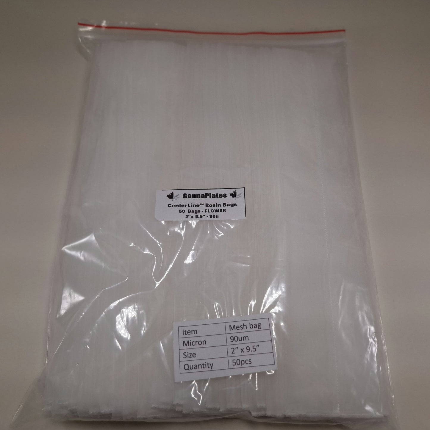 CannaPlates CenterLine Seam™ 2" x 9.5" Rosin Bags - 25u/90u