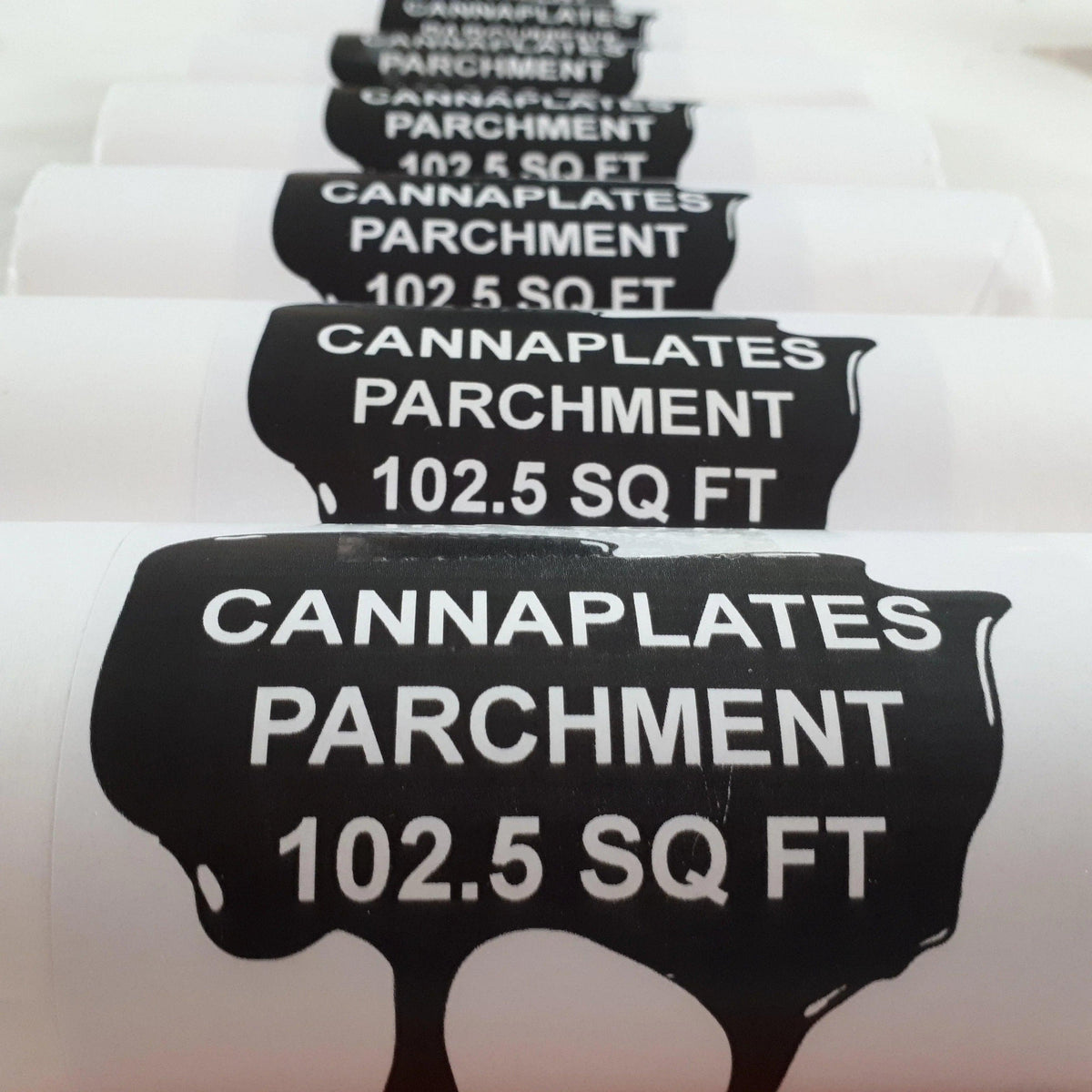 Rolls of CannaPlates parchment paper for rosin pressing, 102.5 sq ft.