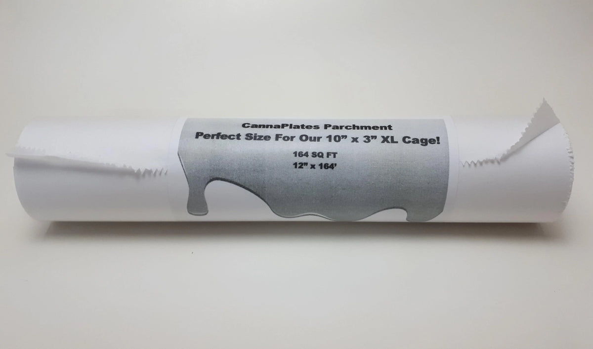 Roll of CannaPlates parchment paper for rosin pressing, 12 x 164 feet.
