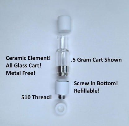 All Glass 510 Rosin Vape Cartridge. Metal-Free, All Glass Construction CannaPlates All Glass 510 Rosin Vape Cartridge. Metal-Free, All Glass Construction CannaPlates